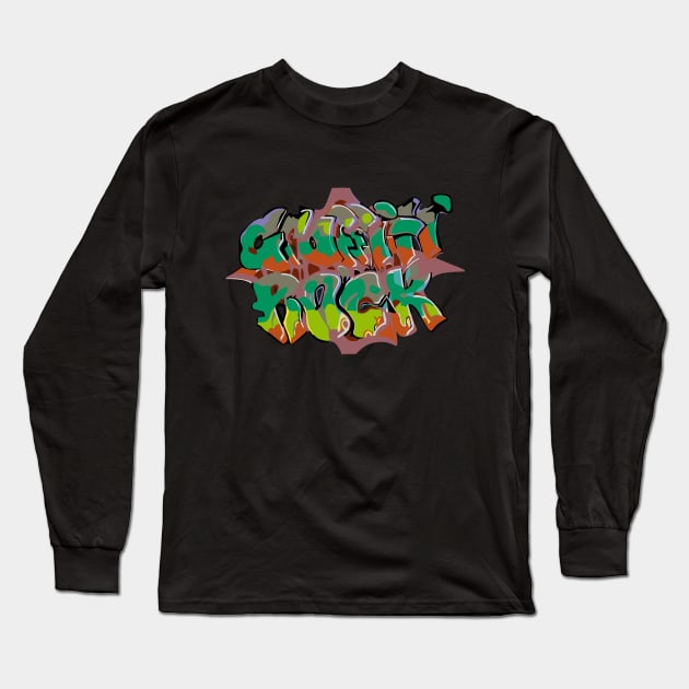 Graffiti Rock Long Sleeve T-Shirt by Third Quarter Run